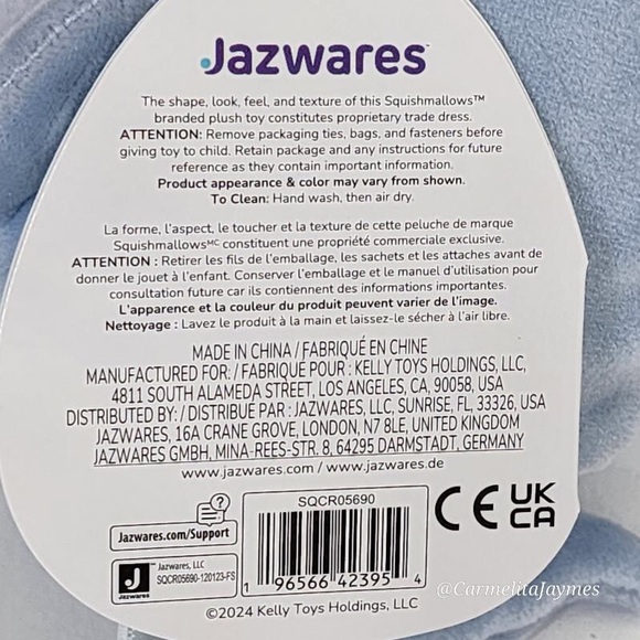 SAMIR 🐳5" Blue Whale w Sailor Captain Hat Original Squishmallow By Kellytoy NWT - Picture 8 of 8